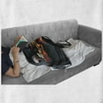 thumbnail image 6 of Vintage Soft Flannel Fleece Throw Blanket, Retro 40s Drag Car with Ombre Flames Print Artwork, Cozy Plush for Indoor and Outdoor Use, 50" x 60", Grey Orange, by Ambesonne, 6 of 6