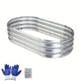 thumbnail image 4 of 1 2 4Pcs 4×2×1ft Galvanized Oval Raised Garden Bed, Metal Outdoor Planter for Vegetables, Herbs, Flowers  Plants, Anti-Rust, Durable, Easy Assembly with Manual, 4 of 10