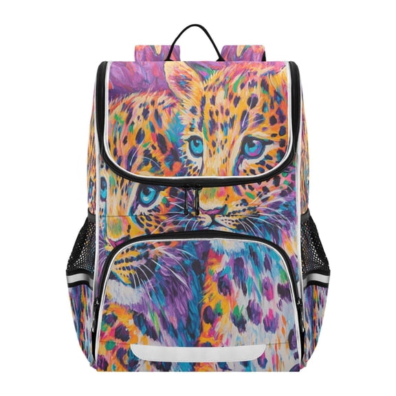 YAZAOO School Backpack Travel Bag Bookbags Bookbags Vibrant Leopard Duo Pattern