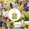 thumbnail image 4 of Sunflower and Daisy Foldable Grocery Bag - Eco-Friendly & Durable Shopping Tote with Floral Print, 4 of 6