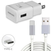 Samsung Galaxy S10e S10  S10 S20 Plus Ultra - Adaptive Fast Charger Home Adapter 6ft Long Type-C USB Cable Wire USB-C Cord White L2Z