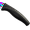 Black Handle, variant on SiliSlick Steak Knife Set - Iridescent/Rainbow Titanium Coated Stainless Steel Knives - 5 inch / 12.7cm - (4 Black)