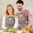 thumbnail image 3 of Cute Hedgehog Mushroom Leaves Pattern Apron-Garden Aprons for Women with Pockets-Cotton Linen Waterproof Kitchen Cooking Gardening Aprons Adjustable for Kitchen,Cooking,BBQ and Salon 33x27 Inch, 3 of 7