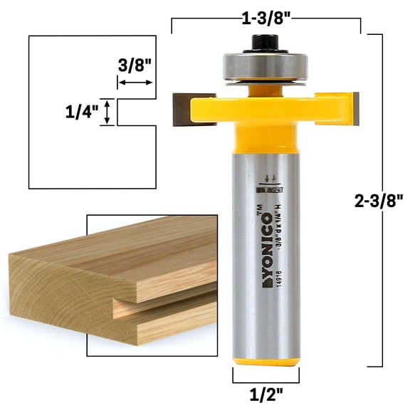 1/4" Slot Cutter Router Bit - 1/2" Shank - Yonico 14916