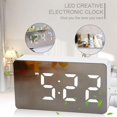 thumbnail image 2 of Digital LED Large Display Alarm Clock USB Charging Design UK Face Mirror Hot M1 V7C9, 2 of 8