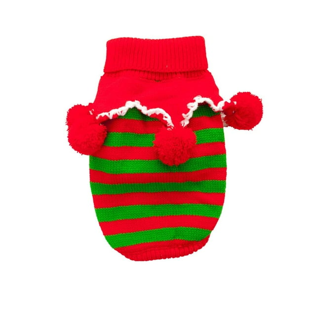 Ropa de Navidad para Mascotas Zulema Suéter de Punto con Capucha Rojo M