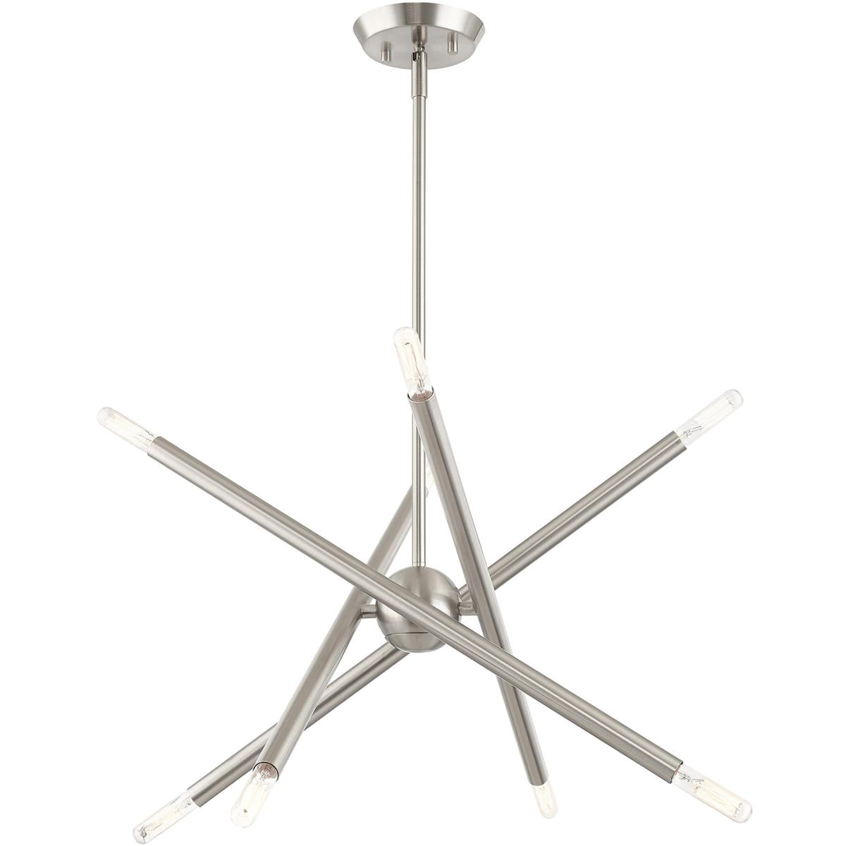 8 Light Brushed Nickel Chandelier with Steel base material