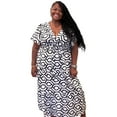 thumbnail image 3 of Women's Plus Black And White Geometric Maxi Dress, 3 of 4