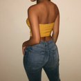 thumbnail image 4 of Women Off Shoulder Elastic Tube Tops Bra Blouse Strapless Bandeau Crop Top Shirt, 4 of 4