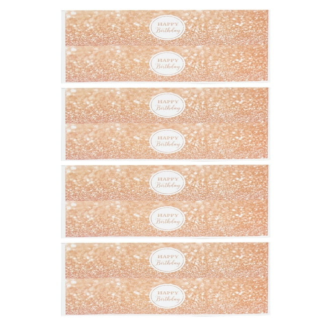 25 uds pegatinas para botellas de agua oro rosa brillante tema de feliz cumpleaños etiquetas de botellas personalizadas de papel impermeables
