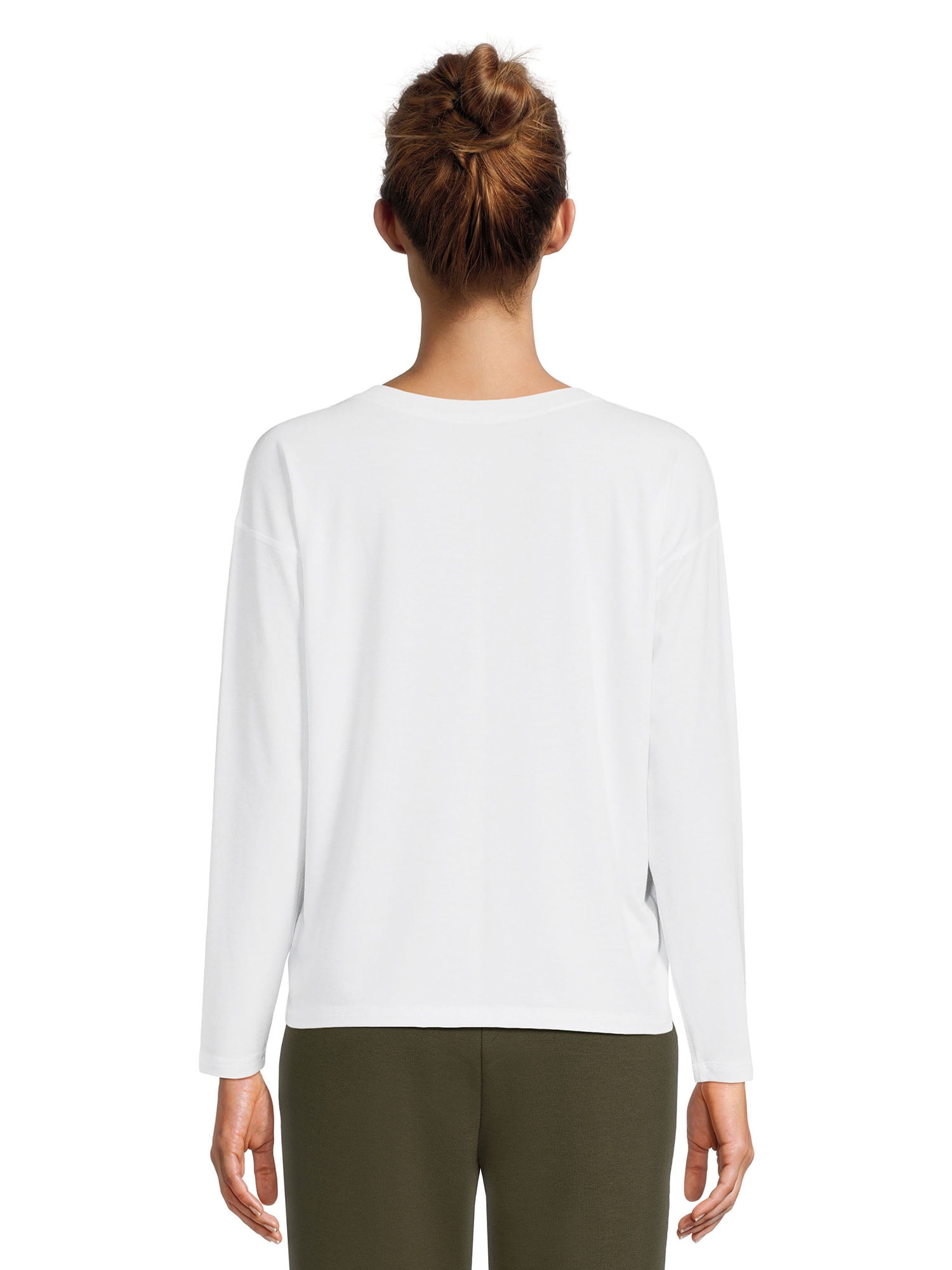 Athletic Works Women’s Dri More Boxy Tee with Long Sleeves, Sizes XS-XXXL