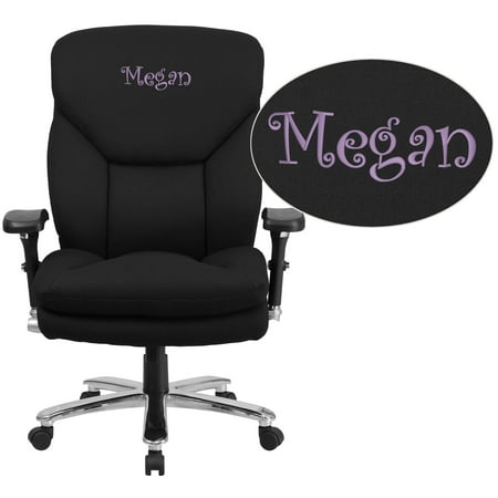 Flash Furniture Personalized HERCULES Series 24/7 Intensive Use Big & Tall 400 lb. Rated Black Fabric Executive Swivel Chair with Lumbar Knob