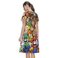 thumbnail image 7 of Lsque Mario Print Women's Casual Dress T-Shirt Summer Short Sleeve Scoop Neck Swing Dresses, 7 of 7