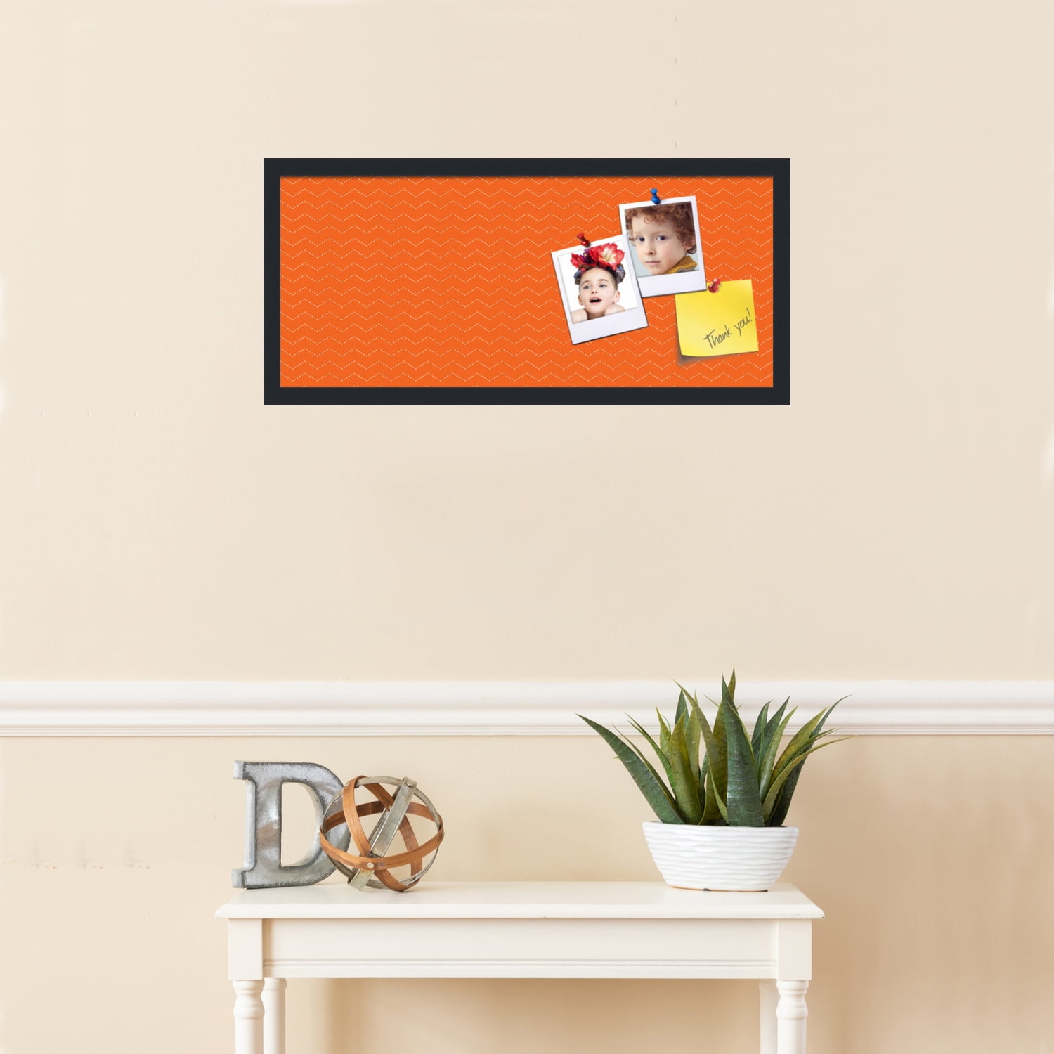 PinPix ArtToFrames 26x10 Custom Cork Bulletin Board    Poster Board Has a Fabric Style Canvas Finish, Framed in Satin Black (PinPix-517)