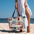 thumbnail image 6 of Xecao Patchwork In Country Style for versatile beach bag for women includes zipper pockets and waterproof material, ideal for vacations and adventures., 6 of 7