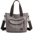 thumbnail image 1 of Women's Canvas Tote Purse Shoulder Crossbody Bag Small Handbag Multi-pocket Top Handle Work Bags, 1 of 7