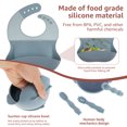 thumbnail image 3 of Grusce Ensemble de 11 Pcs pour Nourrisson en Silicone Réutilisable avec Bavoir Réglable Bol Assiette 3 Couverts Tasse avec Couvercle Paille, 3 of 7