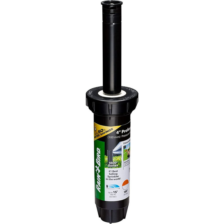 Rain Bird 1804HDSP25 Pressure Regulating Professional PRS pop-up Sprinkler,  Black 