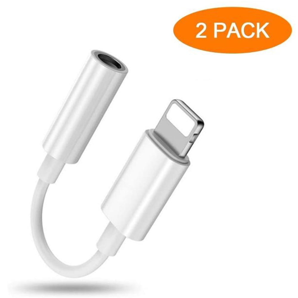 Destructief credit Meander 2 Pcs Lightning to 3.5 mm Headphone Adapter Earphone Earbuds Adapter Jack,  Easy to Use, Compatible with Apple iPhone 13 12 11 XS XR X 8 7 iPad Plug  and Play, Support iOS 15 - Walmart.com