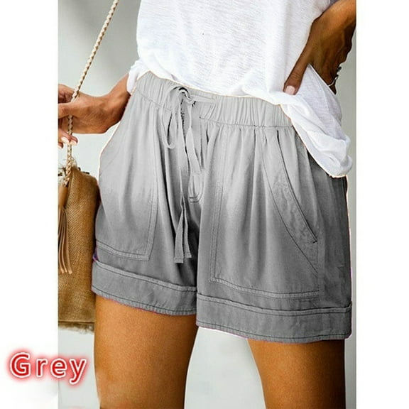 Ozmmyan Plus Size Womens Drawstrings Shorts Casual Loose Wide Leg Athletic Shorts Workout Shorts Comfy Elastic Waist Summer Shorts Pants with Pockets