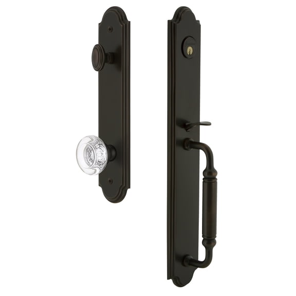 Grandeur 841853 Arc Solid Brass Rose Keyed Entry Single Cylinder Full Plate "C" Grip