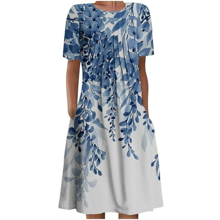 

Tshirt Dress for Women 2023 Boho Summer Dress for Women Loose Maternity Dress with Pocket Floral Dress for Women