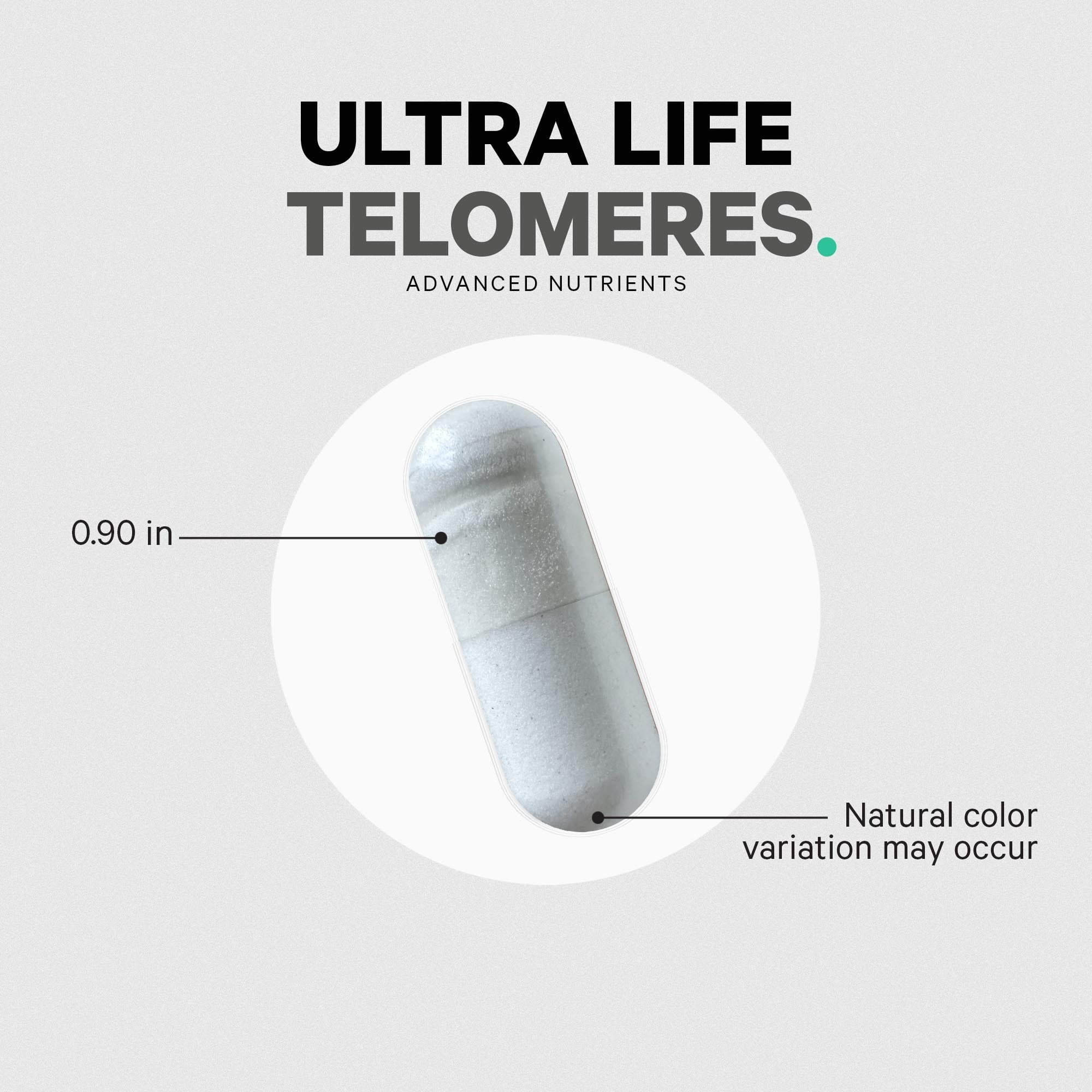 Codeage Ultra Life Telomeres, Folate 5-MTHF, Vitamin D3 & B12 Methylcobalamin, Botanicals, 90 ct