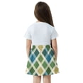 Blue Green Mixture Plaids Diagonal Girls' Skirts A-Line Skirts with ...
