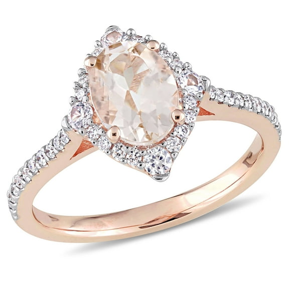 Everly Women's Morganite and Sapphire 10k Rose Gold Ring