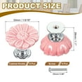 thumbnail image 2 of Uxcell Vintage Floral Cabinet Knobs Ceramic Round Drawer Knobs Dresser Knobs Door Hardware Pull Handles Pink 6, 2 of 7
