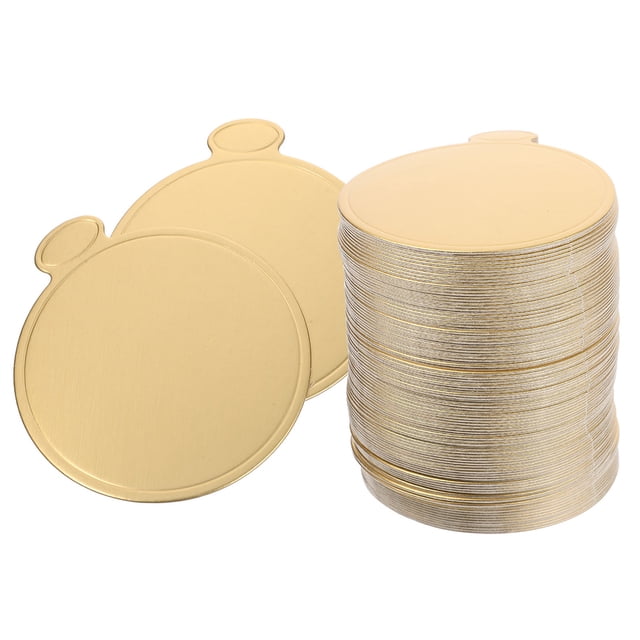CRILSTYLEO 200Pcs Versatile Golden Round Cake Boards with Heat Insulation for Baking Cakes and Desserts