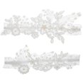 thumbnail image 1 of Pearl Garter Set Wedding Bride Lace Flower Garter for Women Use 1Set, 1 of 2