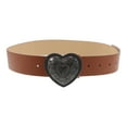 thumbnail image 2 of Heart Buckle Belt Women: Wide Waist Belt For Jeans & Dresses - Rustic Couture Style Waistband For Casual Outfits & Vintage-Inspired Looks, 2 of 7