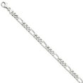 thumbnail image 3 of 14K White Gold 7mm Hand-Polished Figaro Link Bracelet, 3 of 5