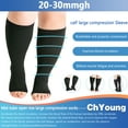 thumbnail image 5 of 2Pack 2XL 10# Open Toe Compression Socks for Men and Women Stockings 20-30mmHg Support Circulation Recovery Shin Splints Varicose Veins ChYoung, 5 of 11