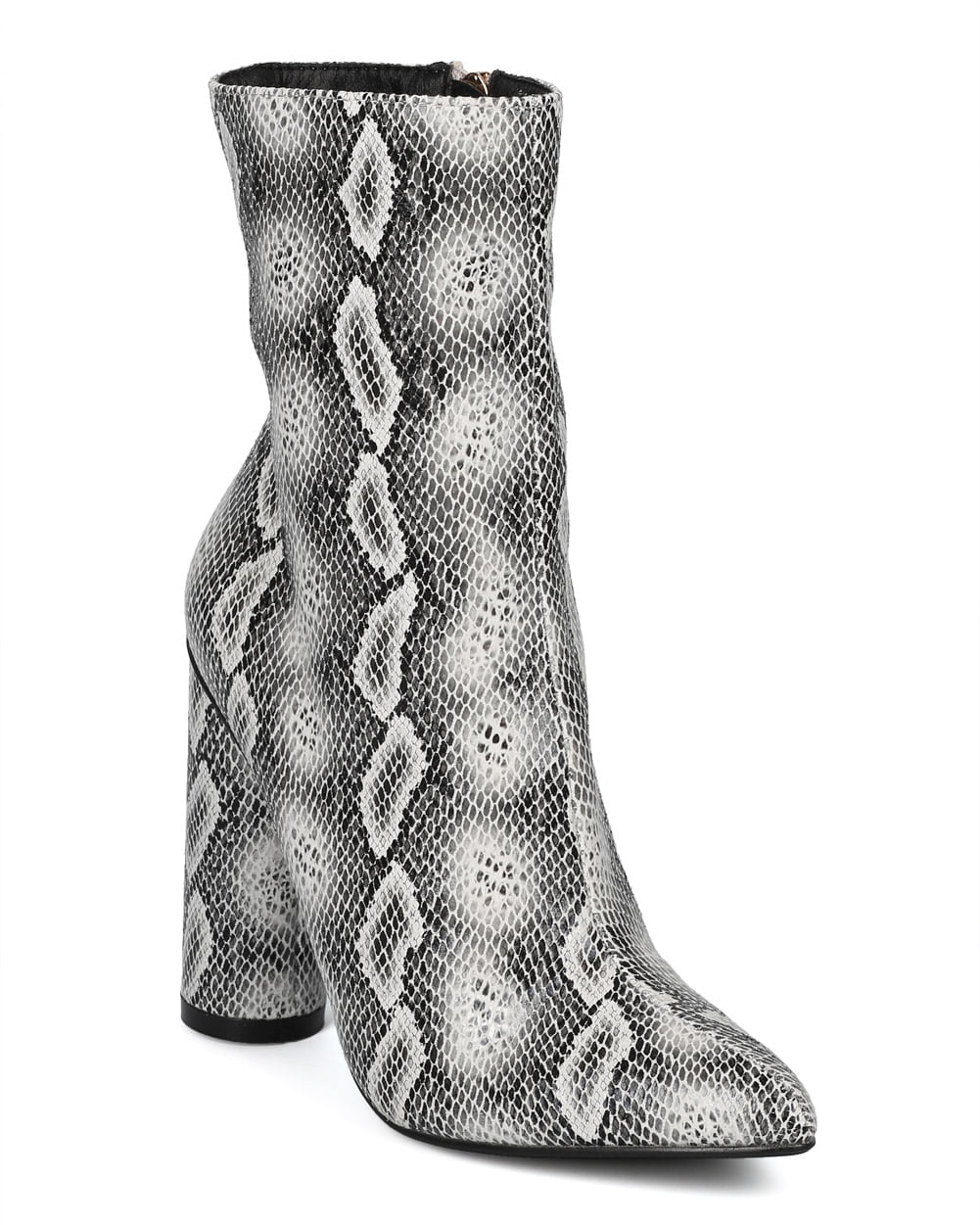 snakeskin pointy boots