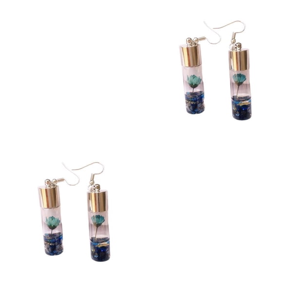 Minnieouse 1 par de pendientes de gota para mujer, colgante de botellas de cristal, accesorios de joyería, azul Azul 2piezas Minnieouse CBP308149