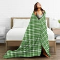 thumbnail image 5 of Green Plaid Throw Blanket,Super Soft Anti-Pilling Flannel Bed Blankets, 80"x60", 5 of 8