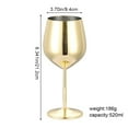 thumbnail image 2 of Stainless Steel Wine Glass Large Capacity Wedding Home Kitchen Dining Bar 500ML Champagne Glasses, 2 of 19