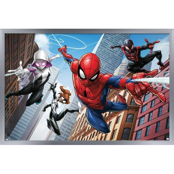Marvel Comics - Spider-Man - Web Heroes Wall Poster, 14.725" x 22.375", Framed
