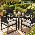 thumbnail image 2 of Outdoor Chair Cushions Set of 4, Waterproof & Fade Resistant Seat Cushion for Patio Furniture - 18.5 x 16 x 2 Inch Chair Pads with Ties and Hidden Zipper, Beige, 2 of 9