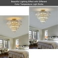 thumbnail image 3 of ACE-LIGHTS,5-Tier Golden Crystal Semi Flush Mount Chandelier Light Fixture,Large Contemporary Luxury Ceiling Lighting for Living Room,Bedroom,Dining Room,Hallway,Restaurants,Holels,Bars(Golden), 3 of 8