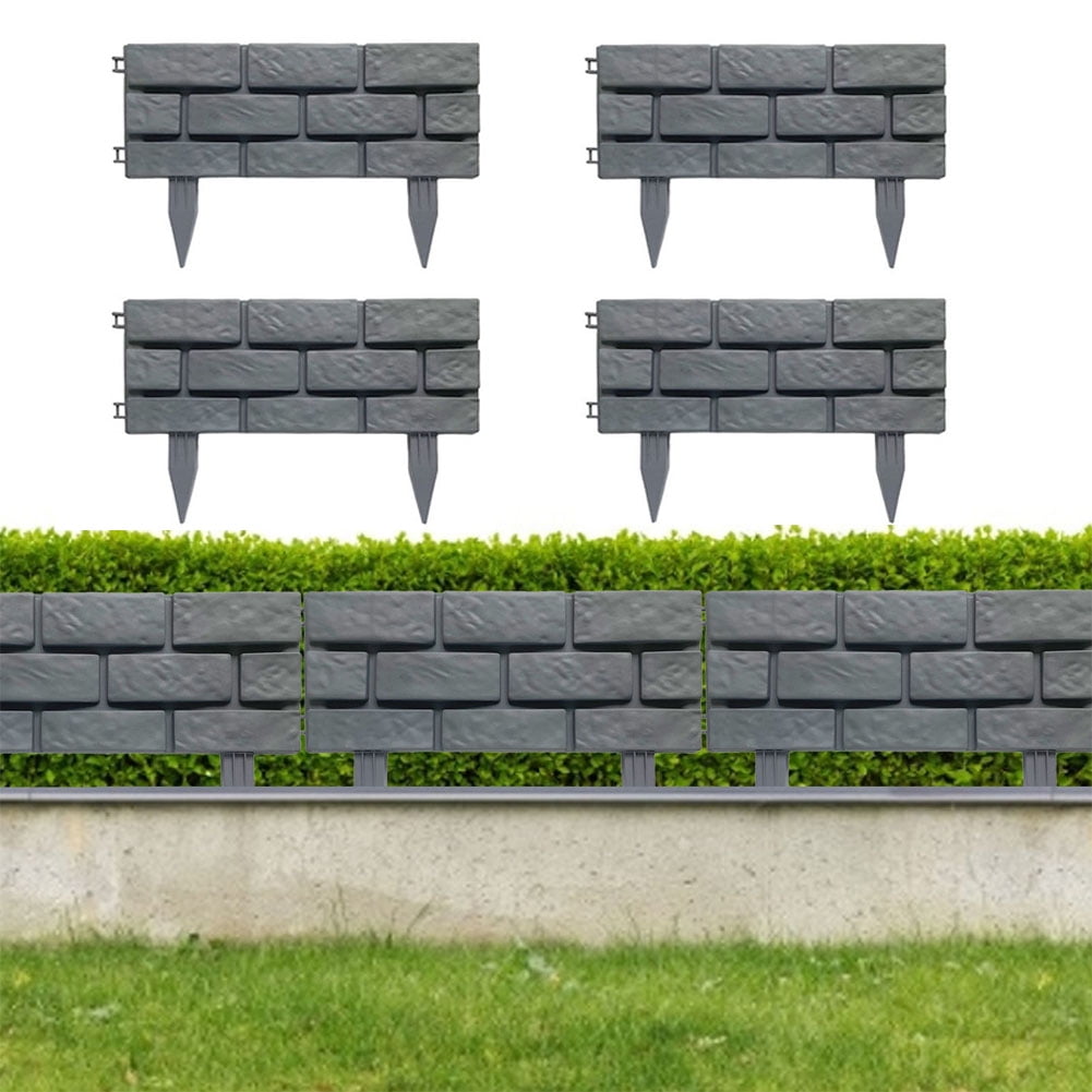 SPRING PARK 4Pcs/Set Garden Lawn Edging, Landscape Border Flexible