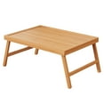 thumbnail image 1 of Mesa plegable de madera para suelo, mesa para portátil, mesa auxiliar, mesa de desayuno, rectangular, superficie pulida, para leer, trabajar, jugar y M, 1 of 9