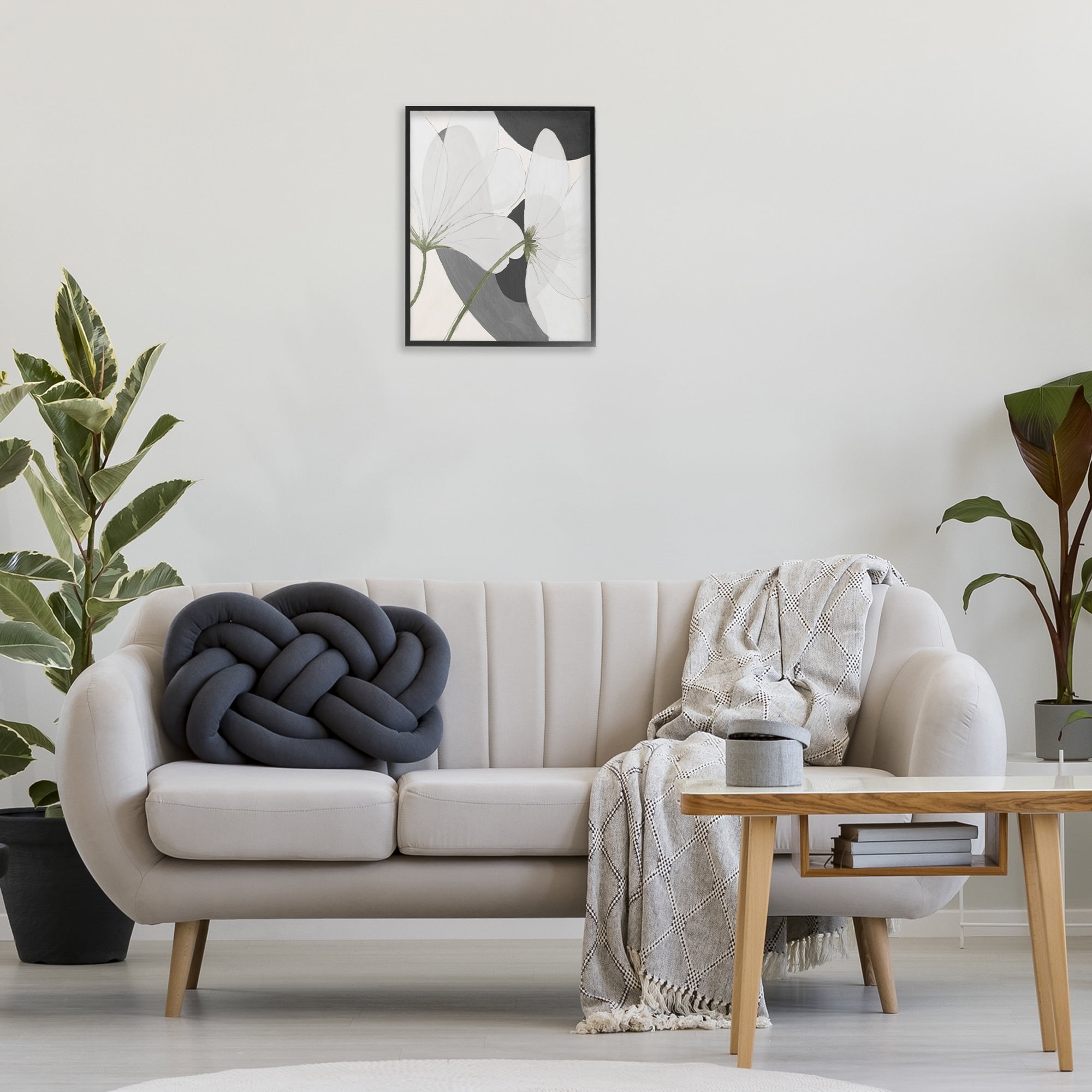 Stupell Industries Abstract Retro Florals Botanical & Floral Painting Black Framed Art Print Wall Art, 16 x 20