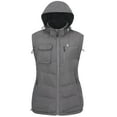 thumbnail image 2 of Little Donkey Andy Women's Fleece Puffy Vest Warm Sleeveless Puffer Jacket with Removable Hood for Golfing Hiking Grey M, 2 of 7