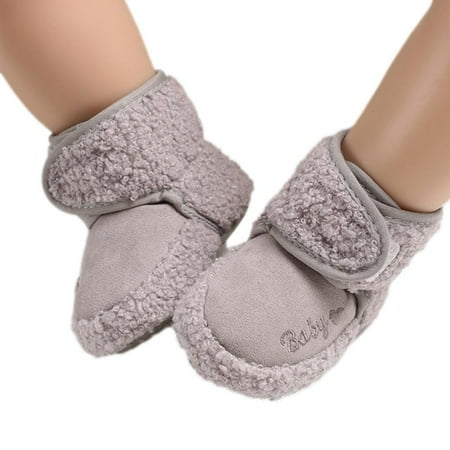 

Julam Newborn Winter Warm Snow Boots Thickened Design Infant Fleece Warm Cozy Booties Durable Winter Warm Soft Bottom Non-Skid Booties there