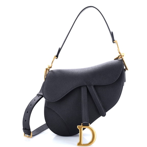 Pre-Owned Saddle Handbag with Strap Leather Medium By Rebag