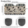 thumbnail image 4 of Yuyamidu Cow Print Car Sunshade for Windshield Western Aztec Auto Front Window Sun Shade for Big Sedan SUV Van Portable Car Shield Sun Protector UV Ray, 4 of 7