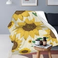 thumbnail image 4 of LNWH Sunflower Harvest Farm Pattern Pattern Throw Blanket, Flannel Sofa Blankets for All Seasons, 60"x50", 4 of 8